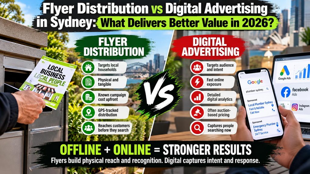 Flyer Distribution vs Digital Advertising in Sydney: What Delivers Better Value in 2026?